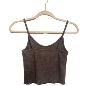 Pac Sun Silver Sparkly Crop Top Small